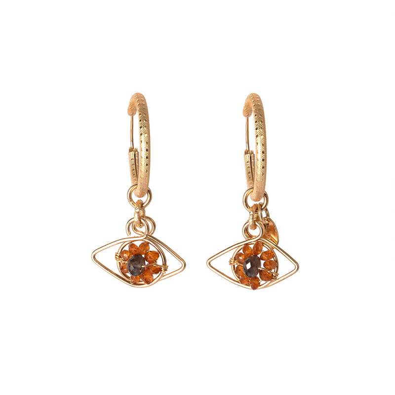 Ojos Hoop Earrings (22mm) - Andalusite & Tourmaline Earrings TARBAY   