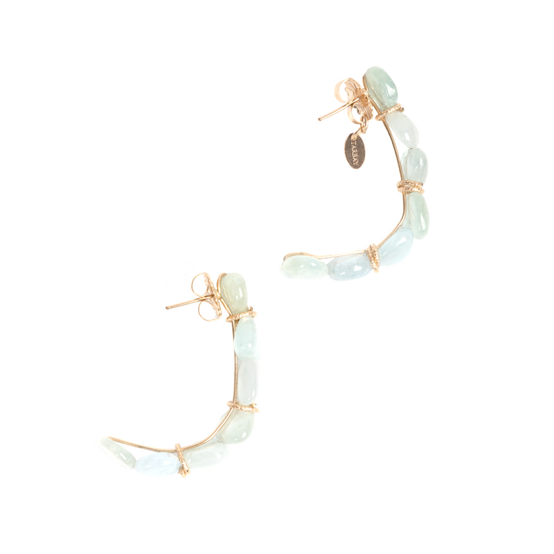 Bruma Hoop Earrings - Aquamarine Earrings TARBAY   