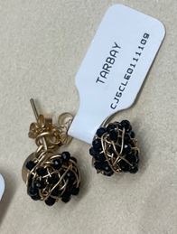 Clementina Stud Earrings #1 (9mm) - Black Onyx Earrings TARBAY   