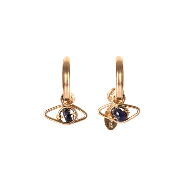 Ojos Hoop Earrings (12mm) - Blue Sapphire Earrings TARBAY   