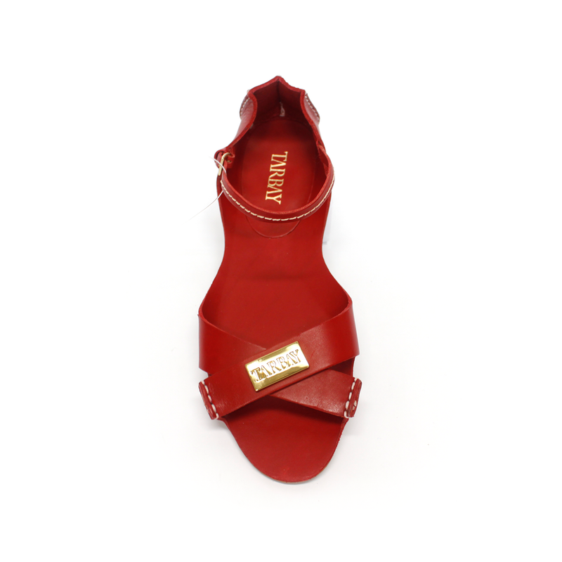 Tajali Leather Sandals - Red Tajali Flats TARBAY   