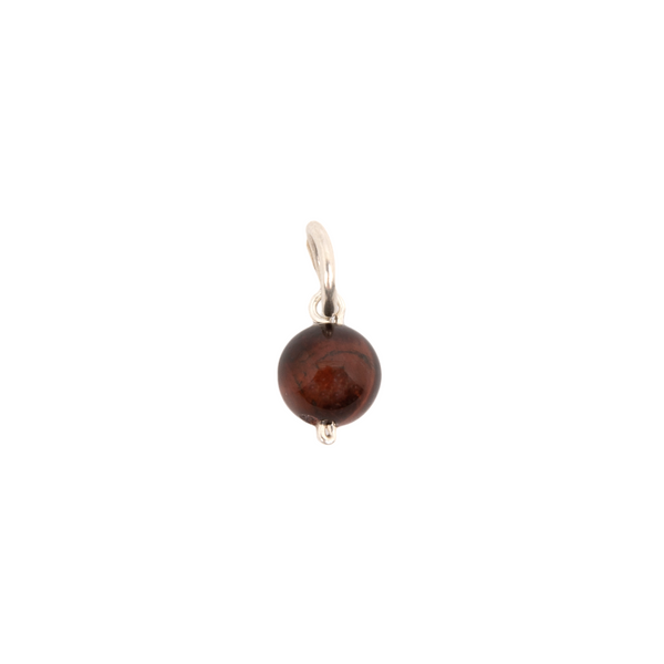 Gema Charm (10mm) - Red Tiger's Eye & Sterling Silver Charms TARBAY   