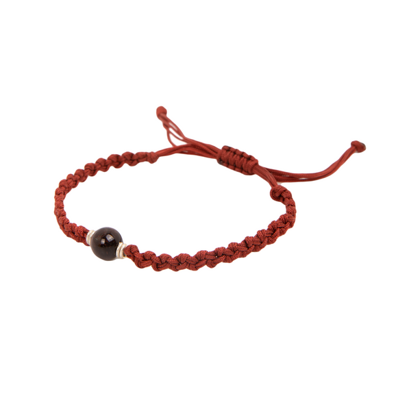 Handmade Friendship Bracelet #1 - Red Tiger's Eye & Sterling Silver Bracelets TARBAY   