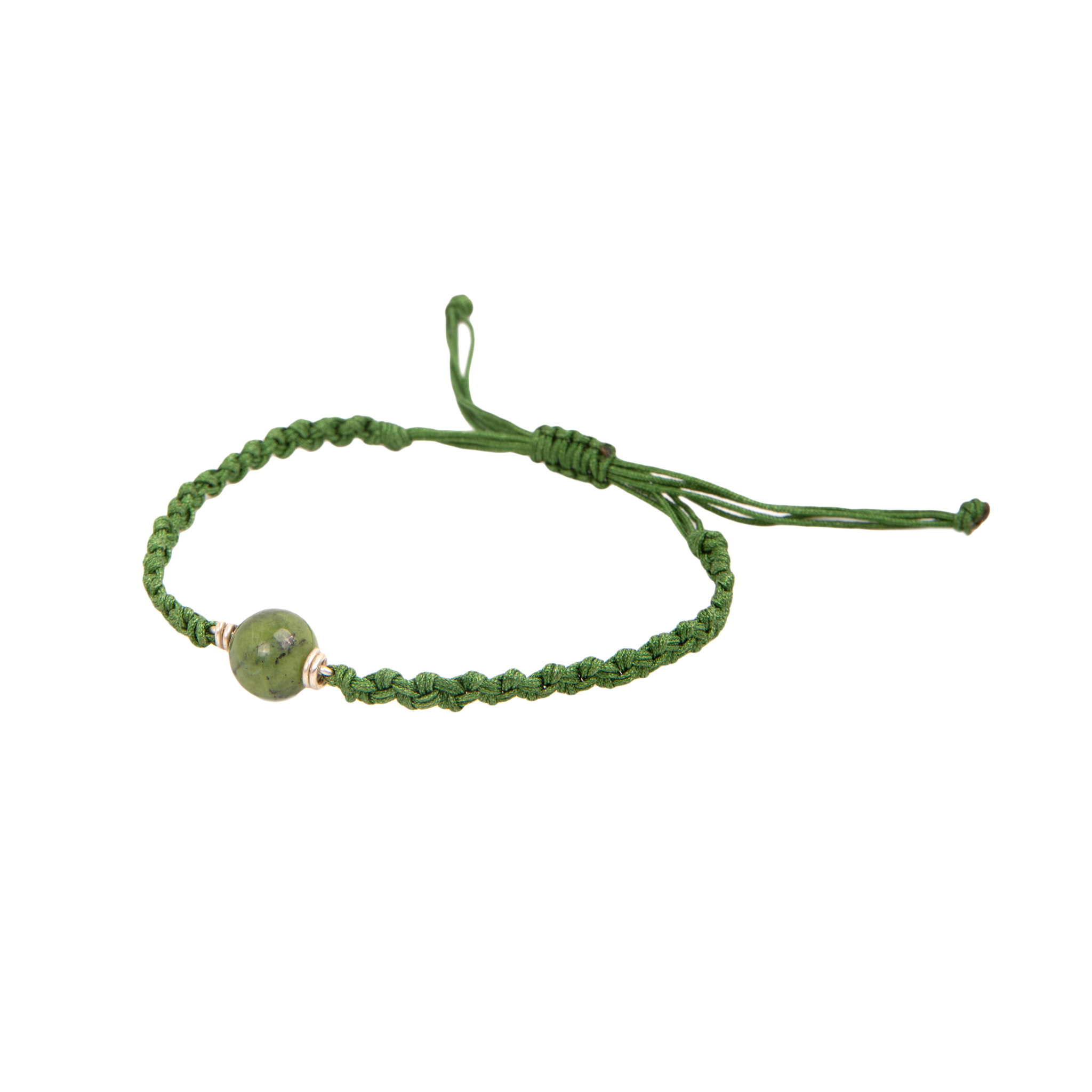 Handmade Friendship Bracelet #1 - Jade, Nephrite & Sterling Silver Bracelets TARBAY   