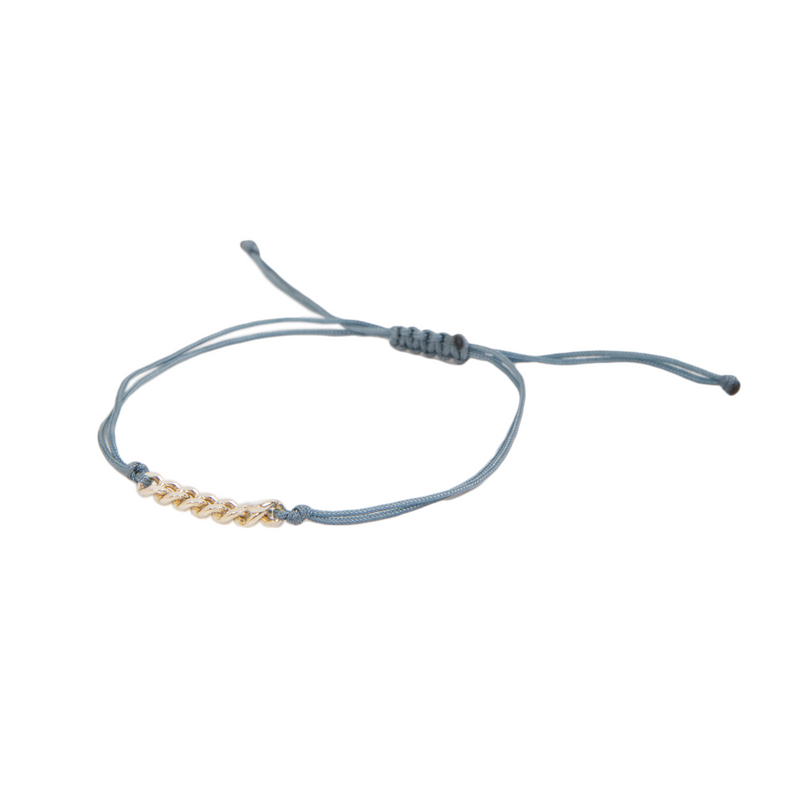 Friendship Bracelet #2 (Sky Blue Thread) - Sterling Silver Bracelets TARBAY   