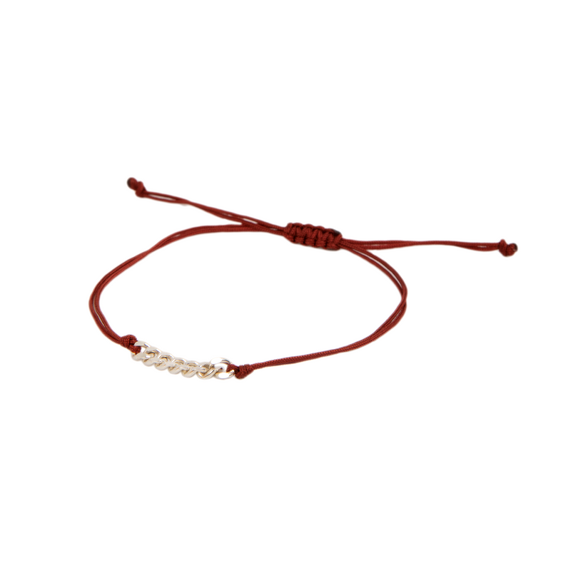 Handmade Friendship Bracelet #2 (Red Thread) - Sterling Silver Bracelets TARBAY   