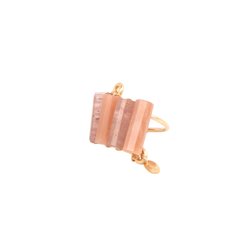 Diana Ring (25mm) - Moon Stone & Cherry Quartz Rings TARBAY   