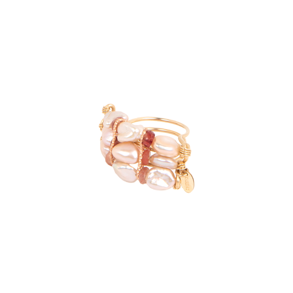 Amorette Ring (30mm) - Pearl & Andalusite Rings TARBAY   