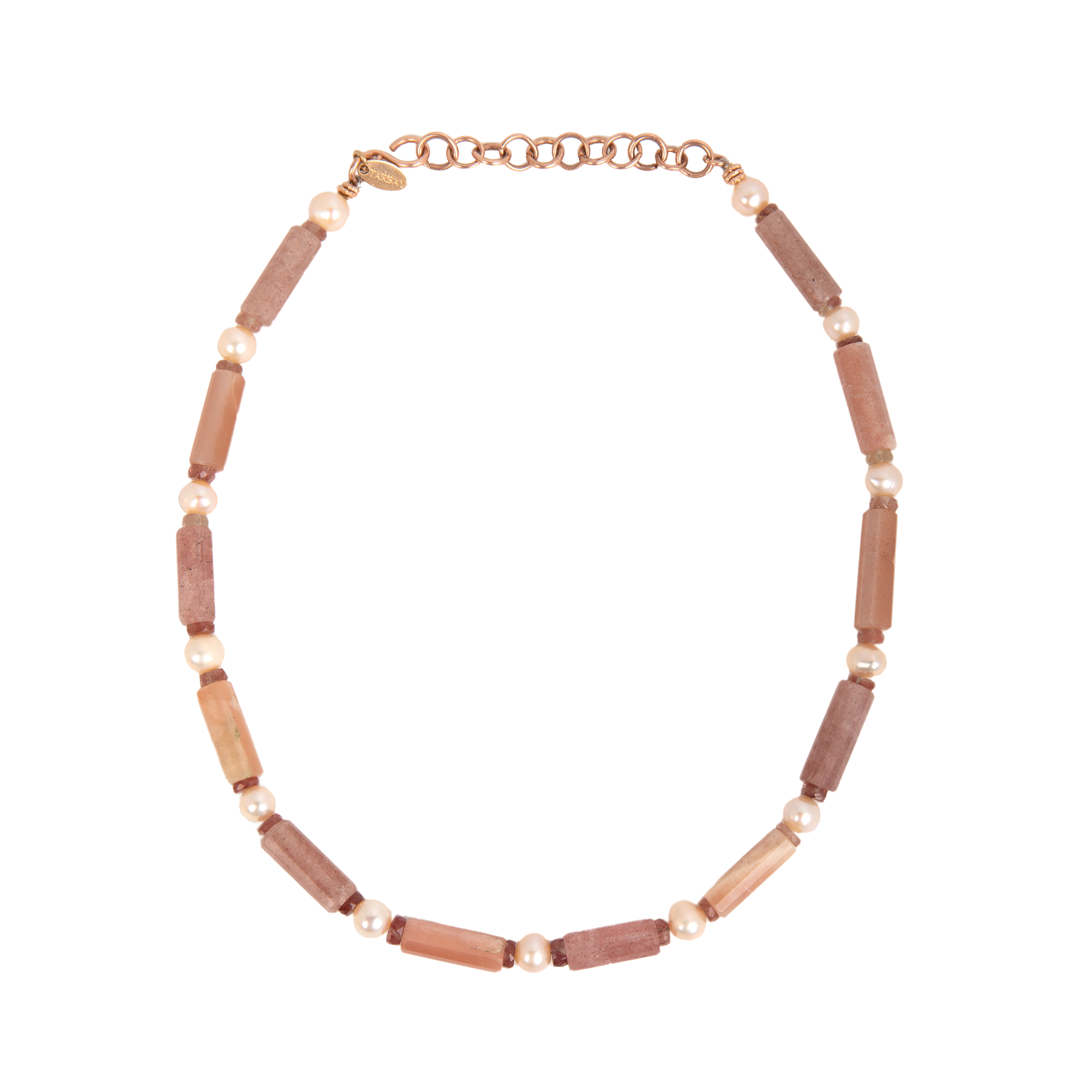 Soledad Necklace #1 - Pearl, Cherry Quartz & Andalusite Necklaces TARBAY   