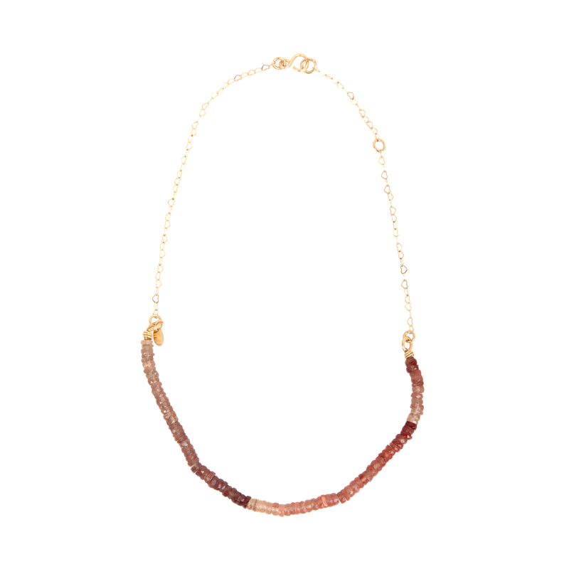Cascada Necklace #2 with hearts chain - Andalusite Necklaces TARBAY   