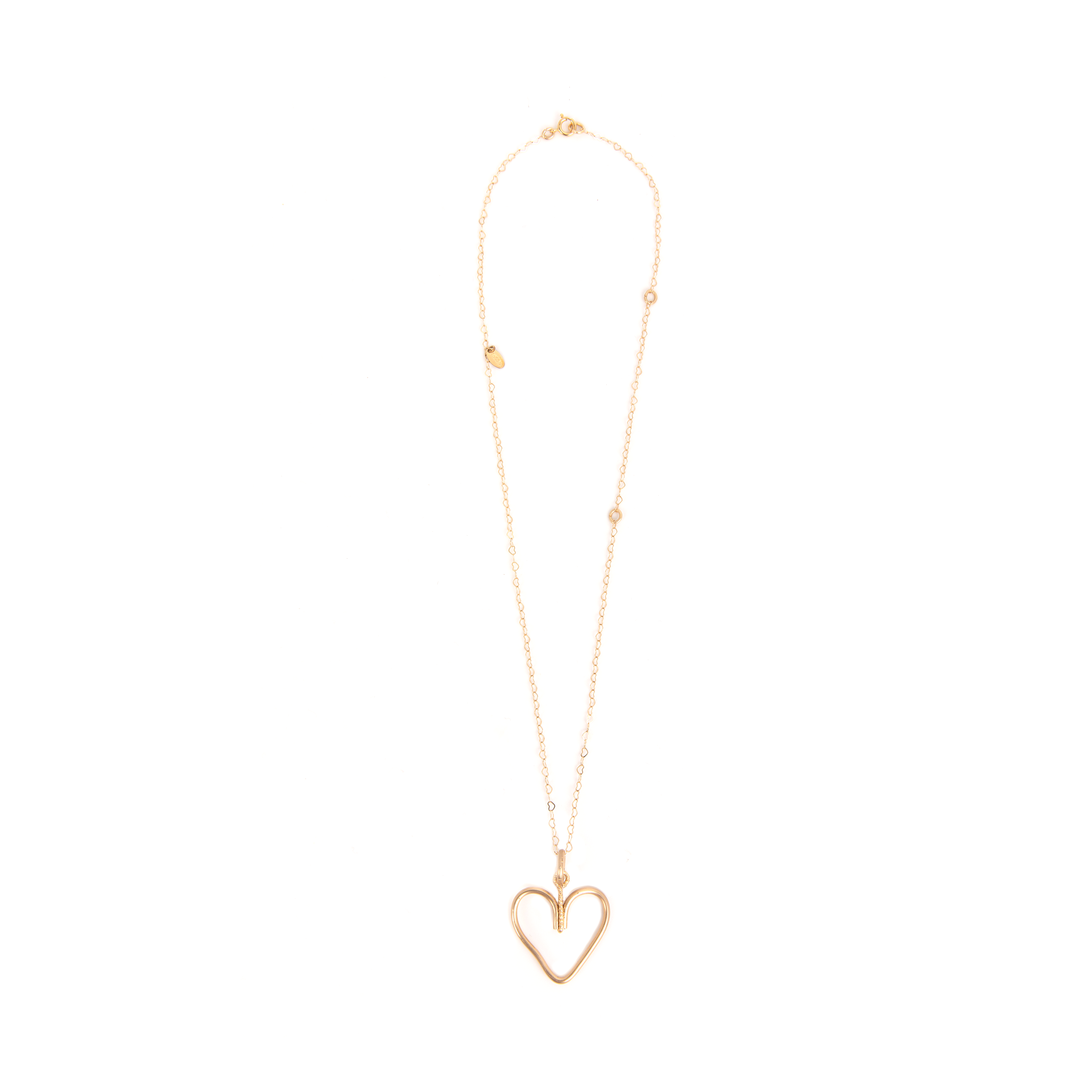 Corazon Necklace with hearts chain #6 - Yellow Gold Necklaces TARBAY   