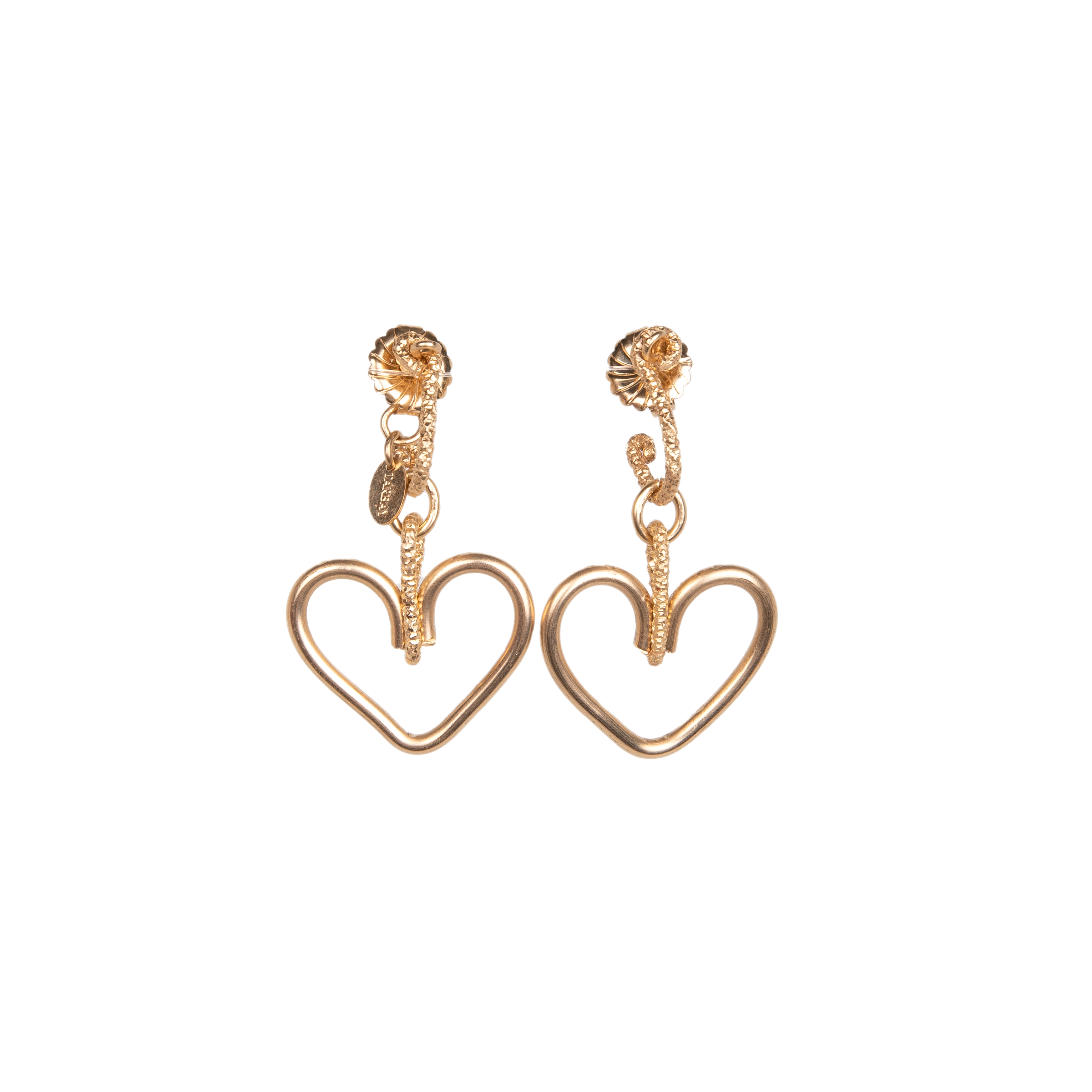 Corazon Dangle Earrings (25-27mm) - Yellow & Rose Gold Earrings TARBAY   