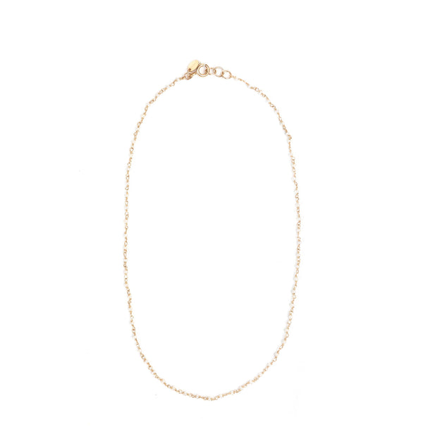 Pearl Necklace #1 (1.5-2mm) - Pearl & Yellow Gold Necklaces TARBAY   
