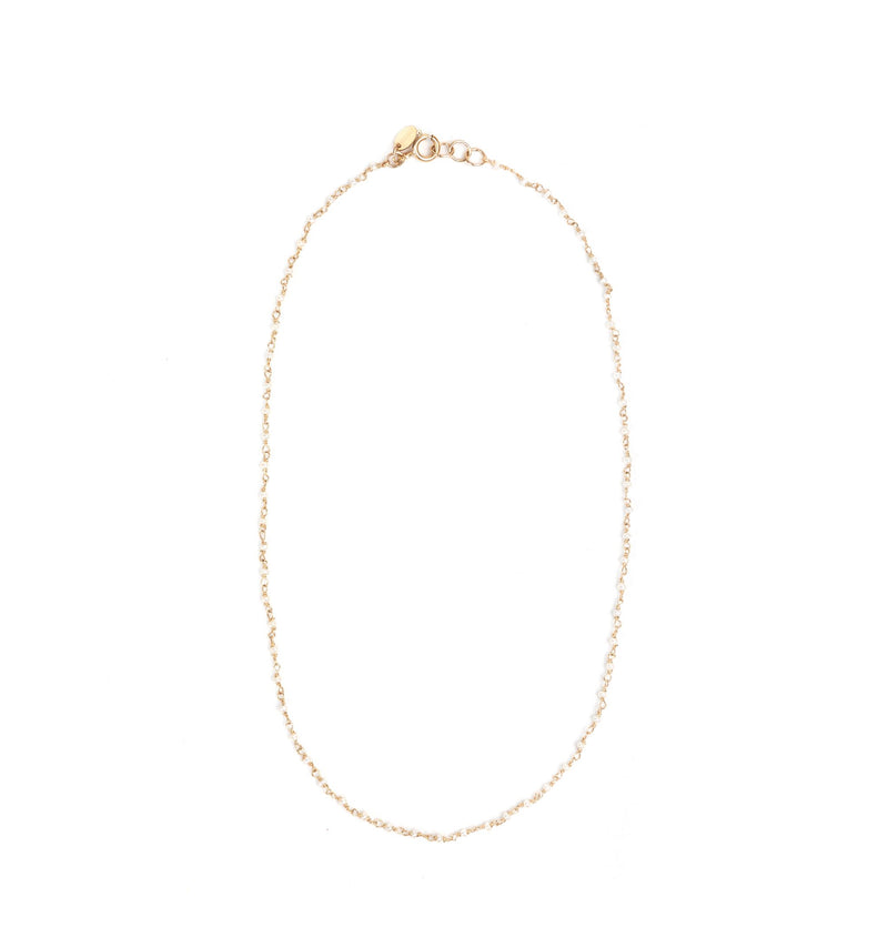 Pearl Necklace #1 (1.5-2mm) - Pearl & Yellow Gold Necklaces TARBAY   