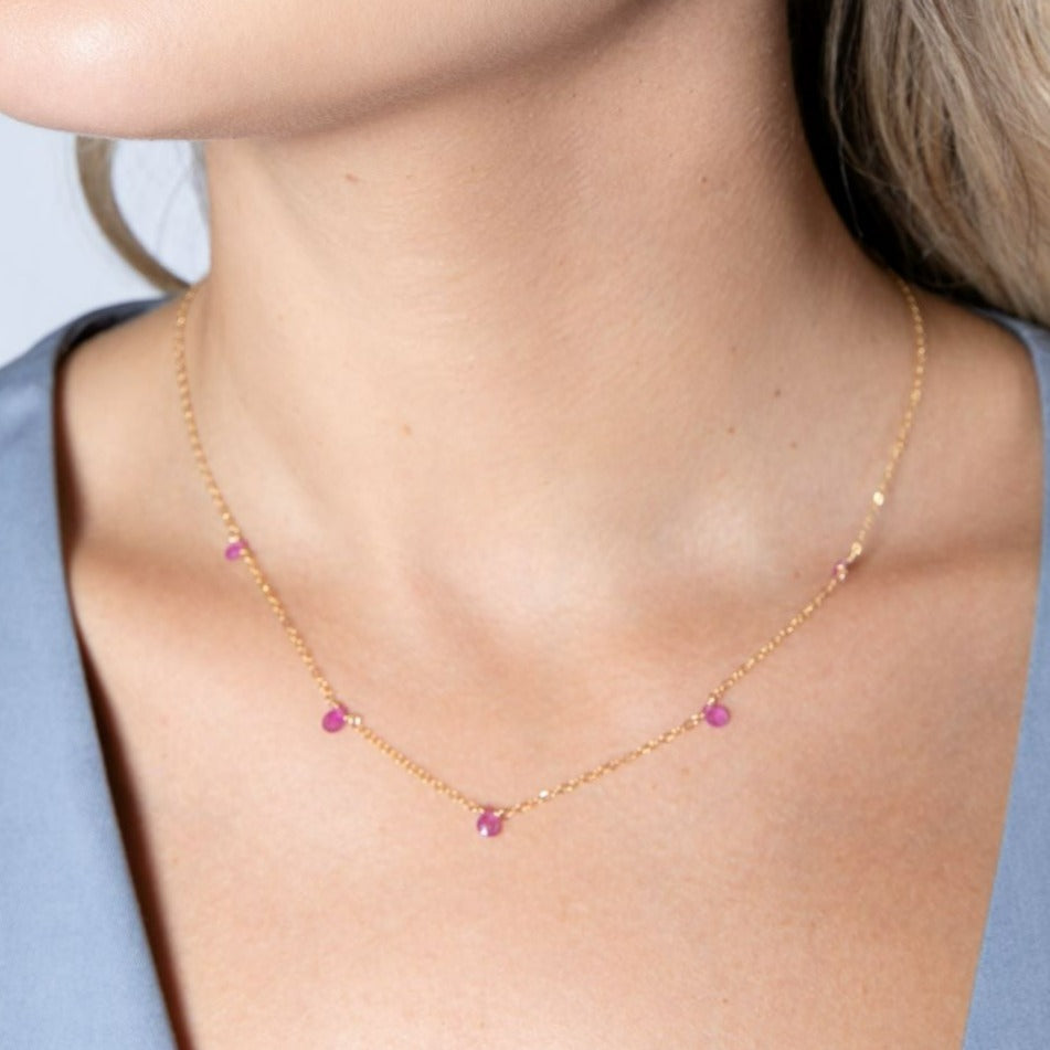 Pensamientos Necklace - Rose sapphire Necklaces TARBAY   