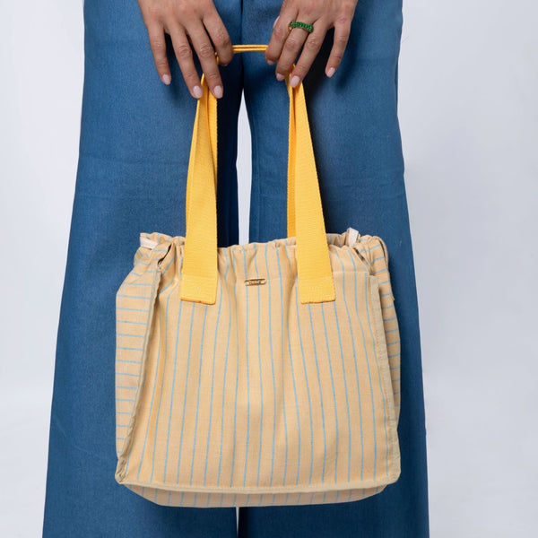 Vathys Striped Bag - Yellow Totes TARBAY   