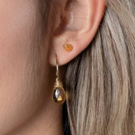 Gema Dangle Earrings (15mm) - Citrine Earrings TARBAY   