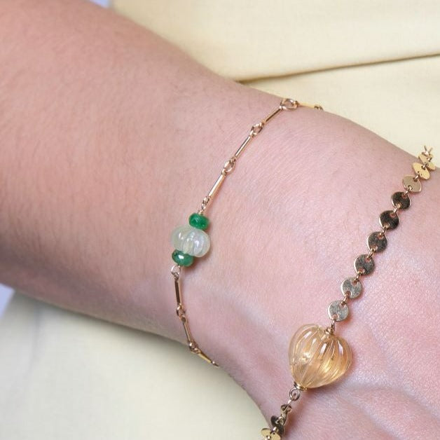 Amber Bracelet - Emerald & Prehnite Bracelets TARBAY   
