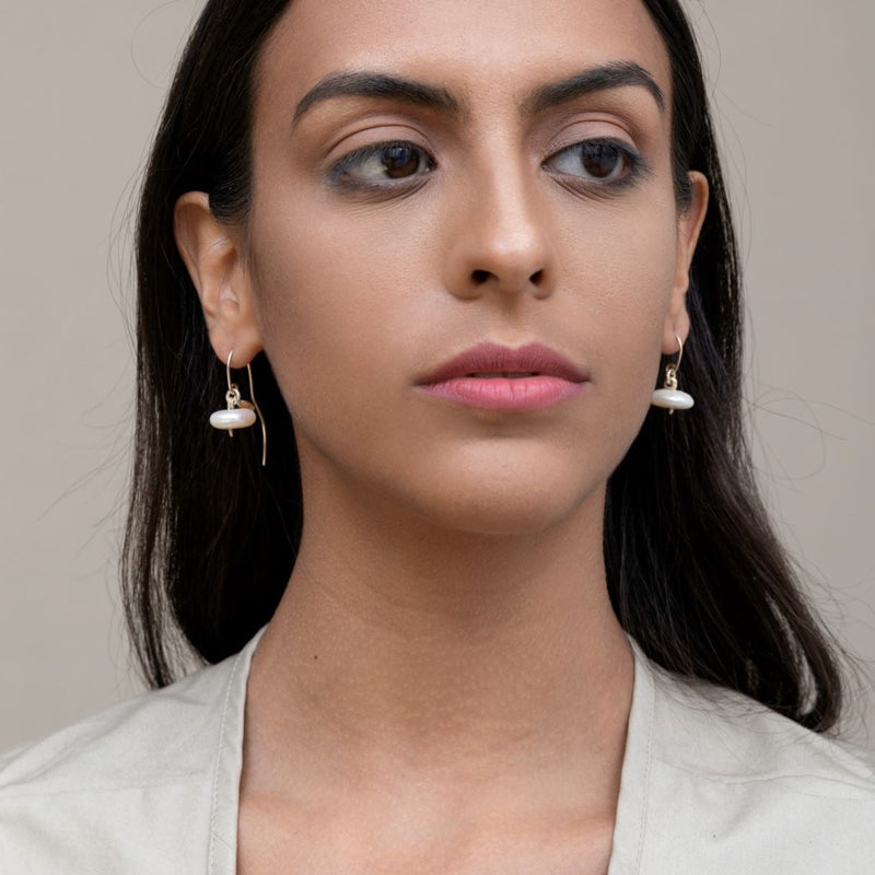 Kleidia Dangle Earrings (30mm) - Pearl Earrings TARBAY   