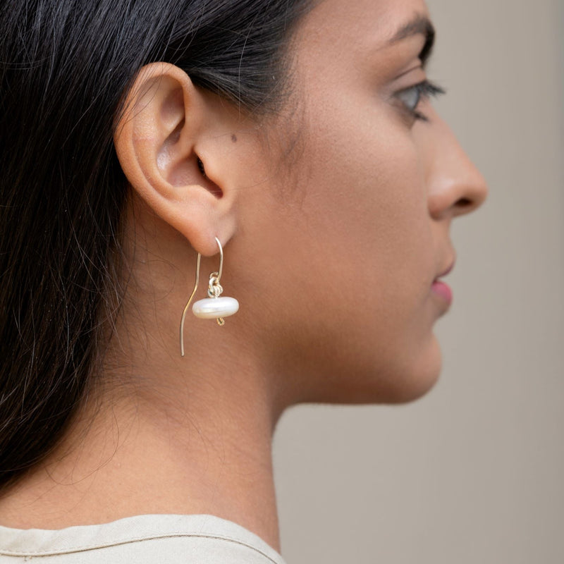 Kleidia Dangle Earrings (30mm) - Pearl Earrings TARBAY   