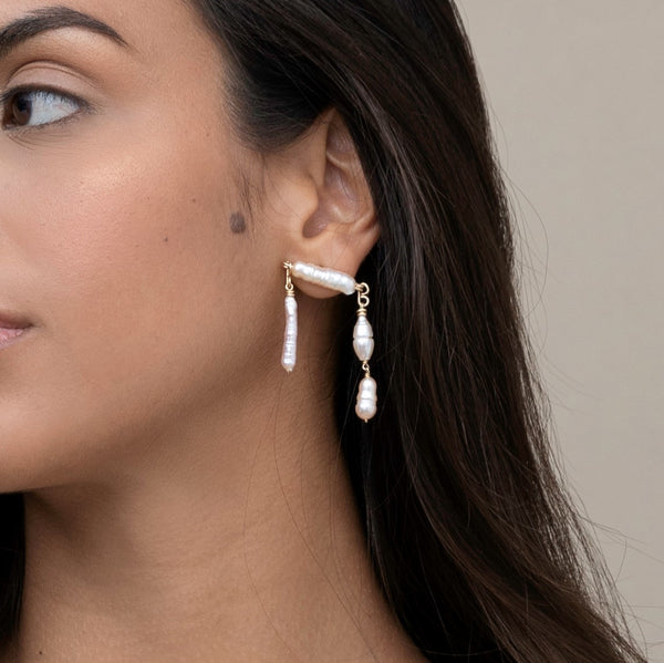 Akoya Dangle Earrings (40mm) - Pearl Earrings TARBAY   