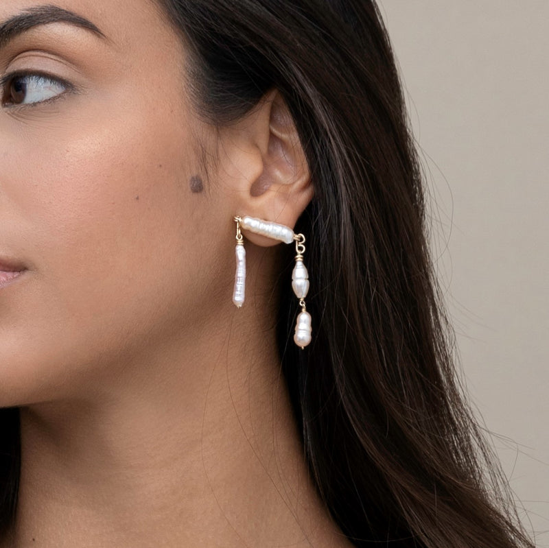 Akoya Dangle Earrings (40mm) - Pearl Earrings TARBAY   