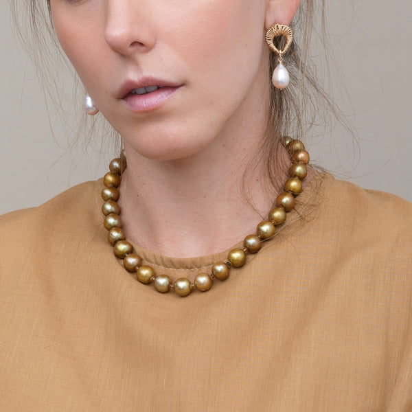 Salina Necklace #1 - Bronze Pearl Necklaces TARBAY   
