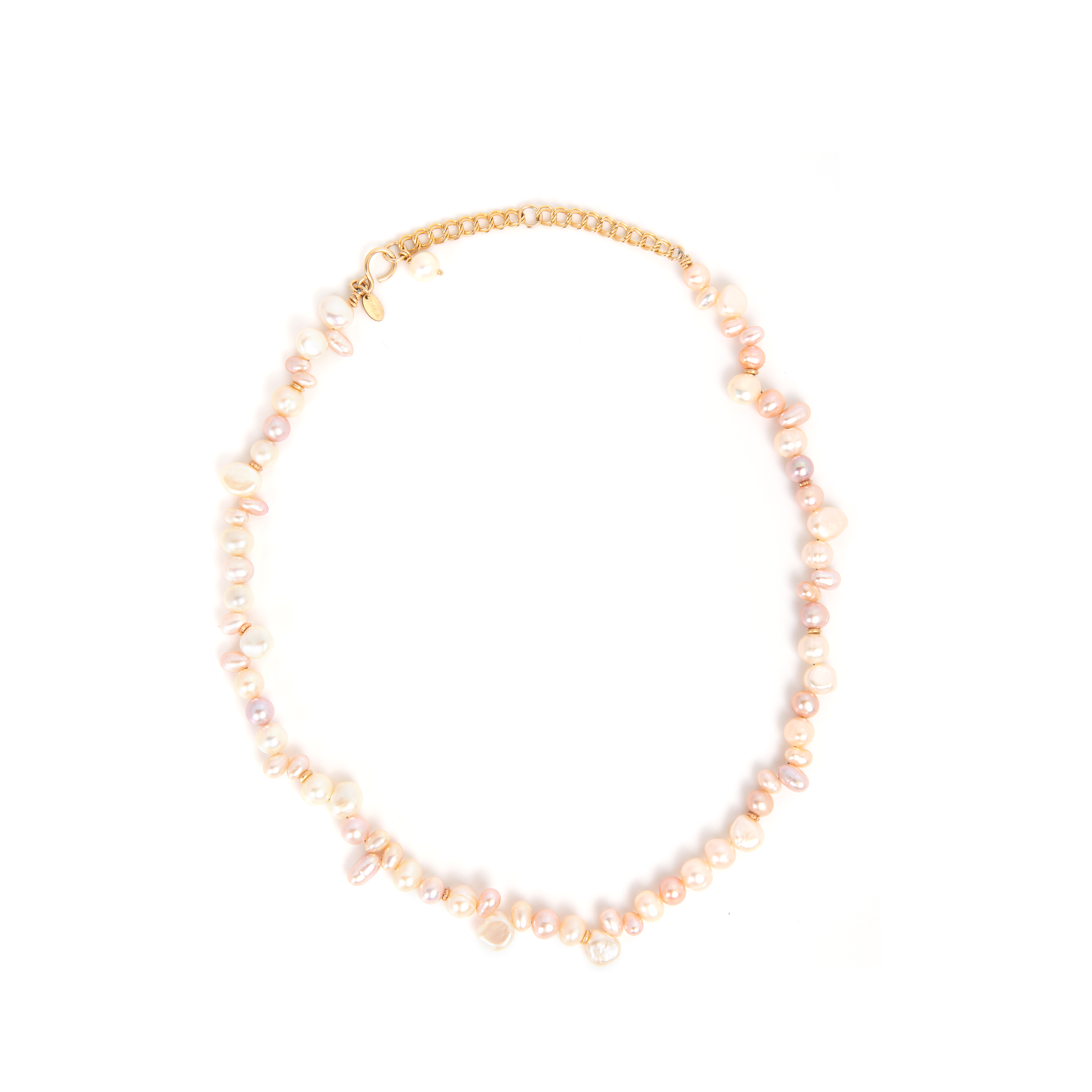 Morgan Necklace #1 (45cm) - Salmon Pearl Necklaces TARBAY   