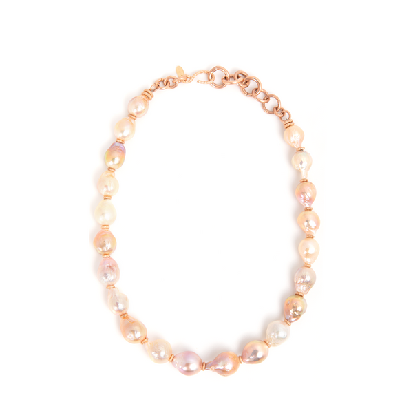Barroca Necklace #1 (45cm) - Salmon Pearl Necklaces TARBAY   