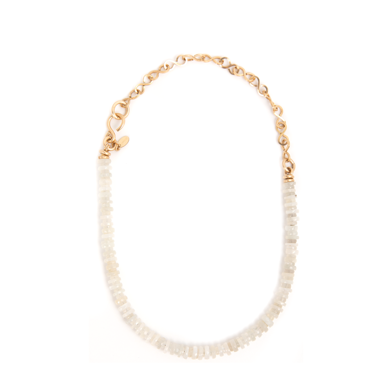 Cascada Necklace #1 (42cm) - White Moon Stone Necklaces TARBAY   