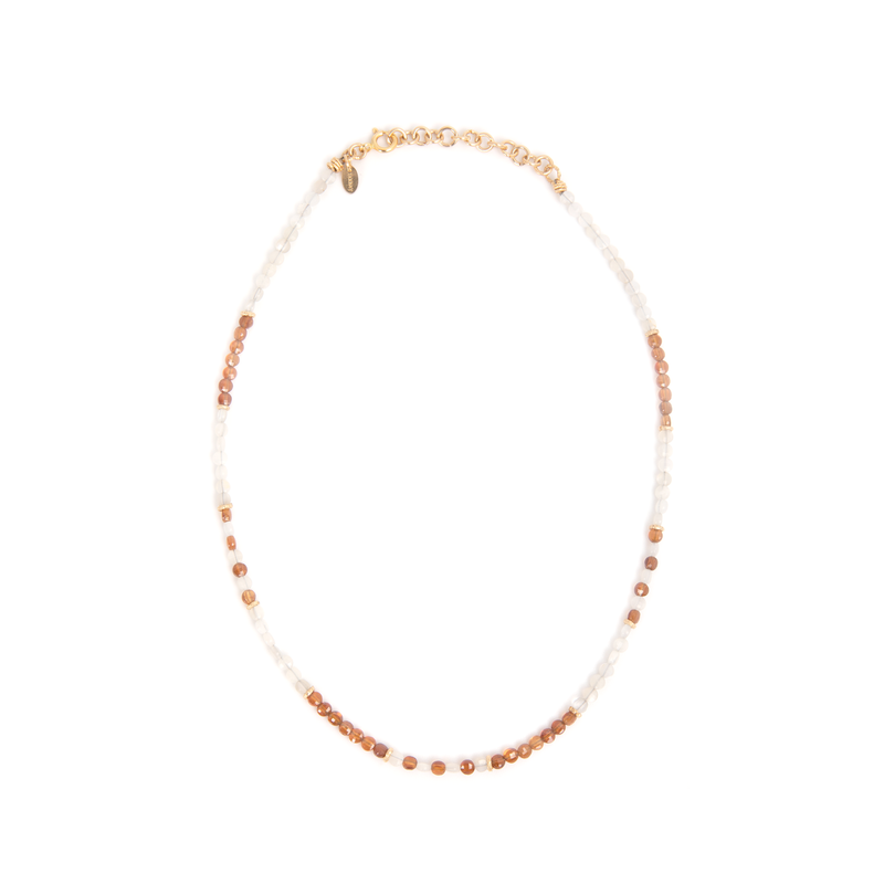 Aurora Necklace #1 - Moon Stone & Spessartite Necklaces TARBAY   