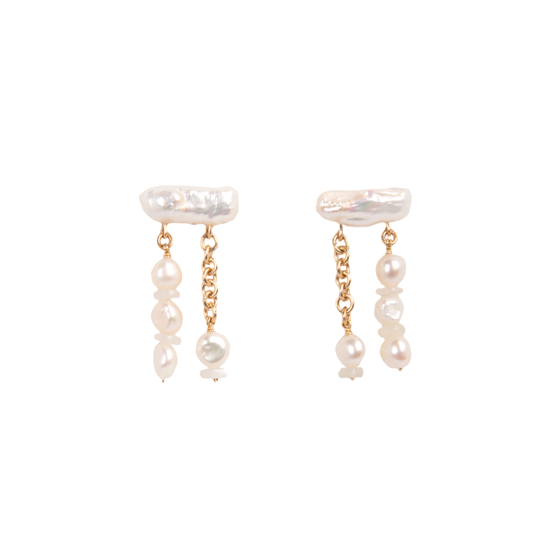 Cubagua Earrings #3 (40mm) - White Pearl Earrings TARBAY   