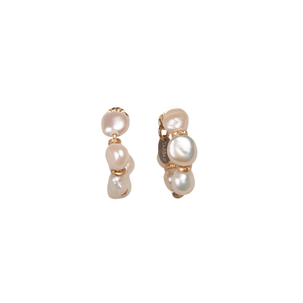 Cubagua Hoop Earrings #1 (20mm) - White Pearl Earrings TARBAY   