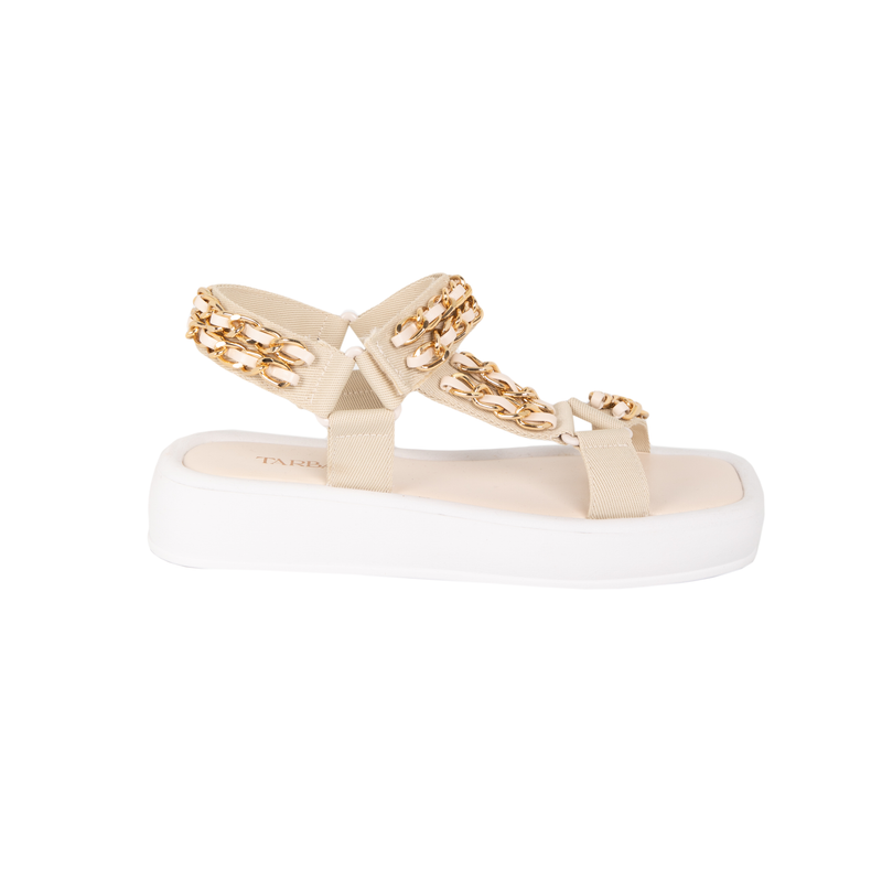 Zia Flat Sandals - Buttercream Flats TARBAY   