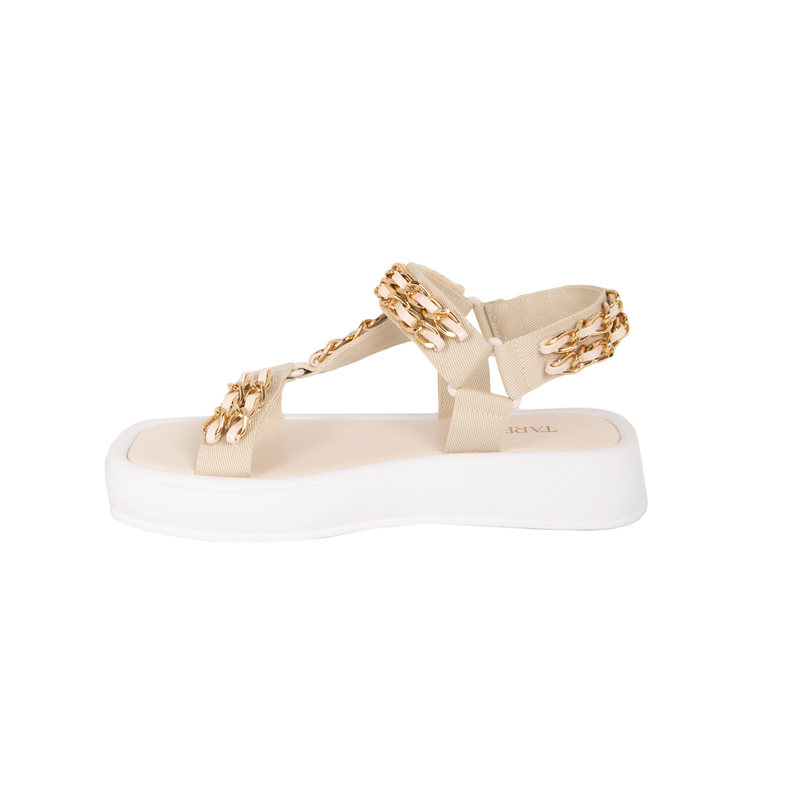 Zia Flat Sandals - Buttercream Flats TARBAY   