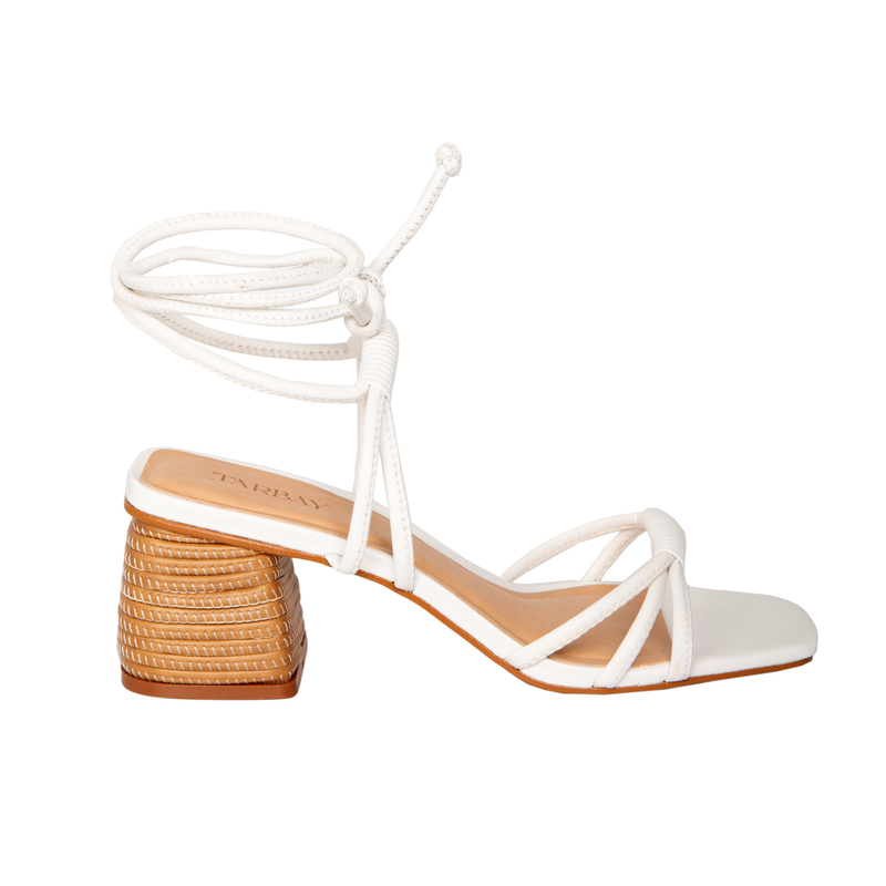 Samay Sandals - White Heels TARBAY   