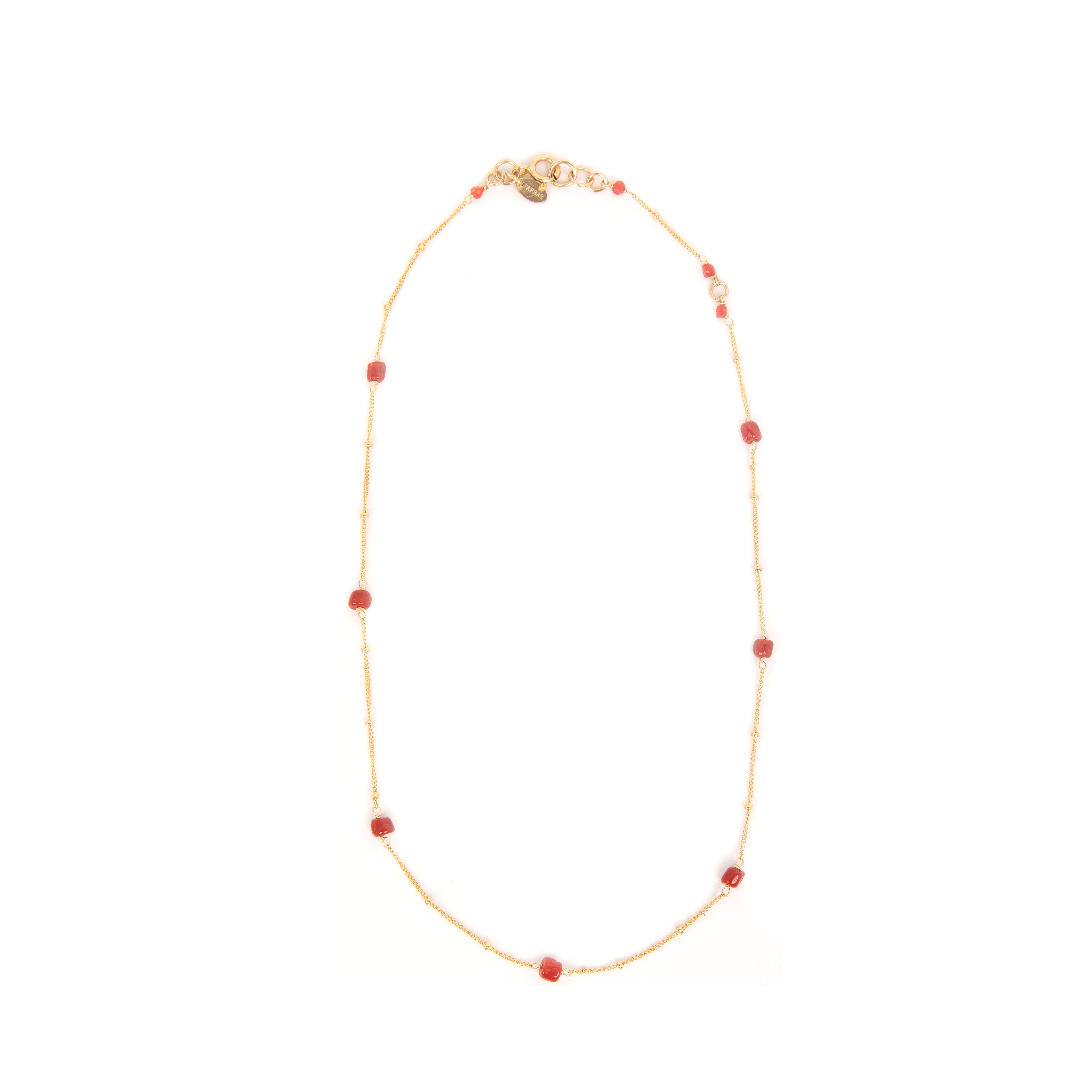 Pensamientos Necklace #1 - Red Coral Necklaces TARBAY   