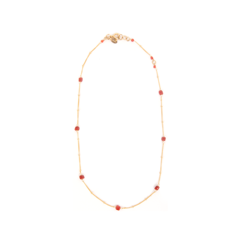 Pensamientos Necklace #1 - Red Coral Necklaces TARBAY   