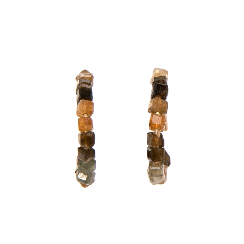 Neith Hoop Earrings #1 (15mm) - Tourmaline Earrings TARBAY   