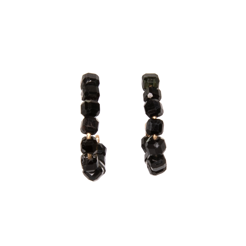 Neith Hoop Earrings #1 (15mm) - Black Spinel Earrings TARBAY   