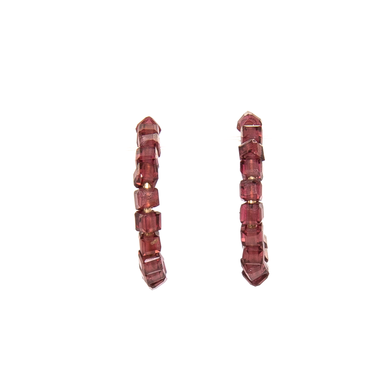 Neith Hoop Earrings #1 (15mm) - Garnet Earrings TARBAY   