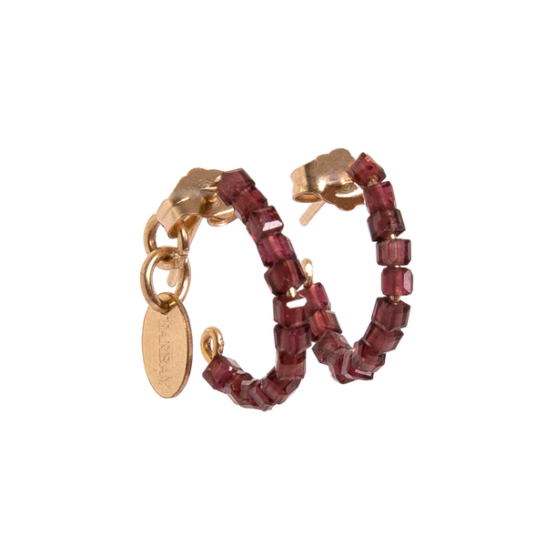 Neith Hoop Earrings #1 (15mm) - Garnet Earrings TARBAY   