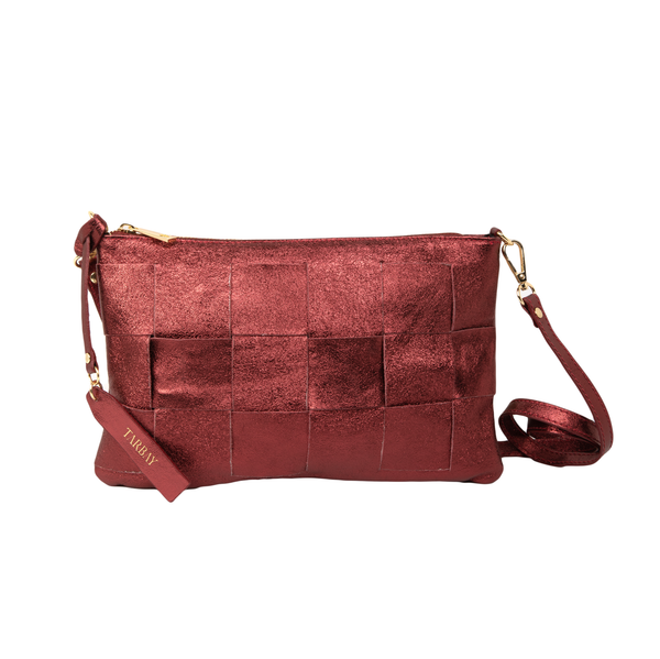 Maia Clutch & Crossbody Bag - Metallic Red Clutches TARBAY   
