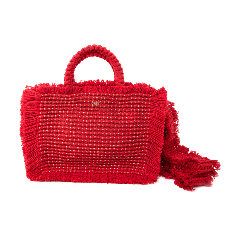 Gossypium Tote Bag Medium - Red Shoulder & Crossbody Bags TARBAY   