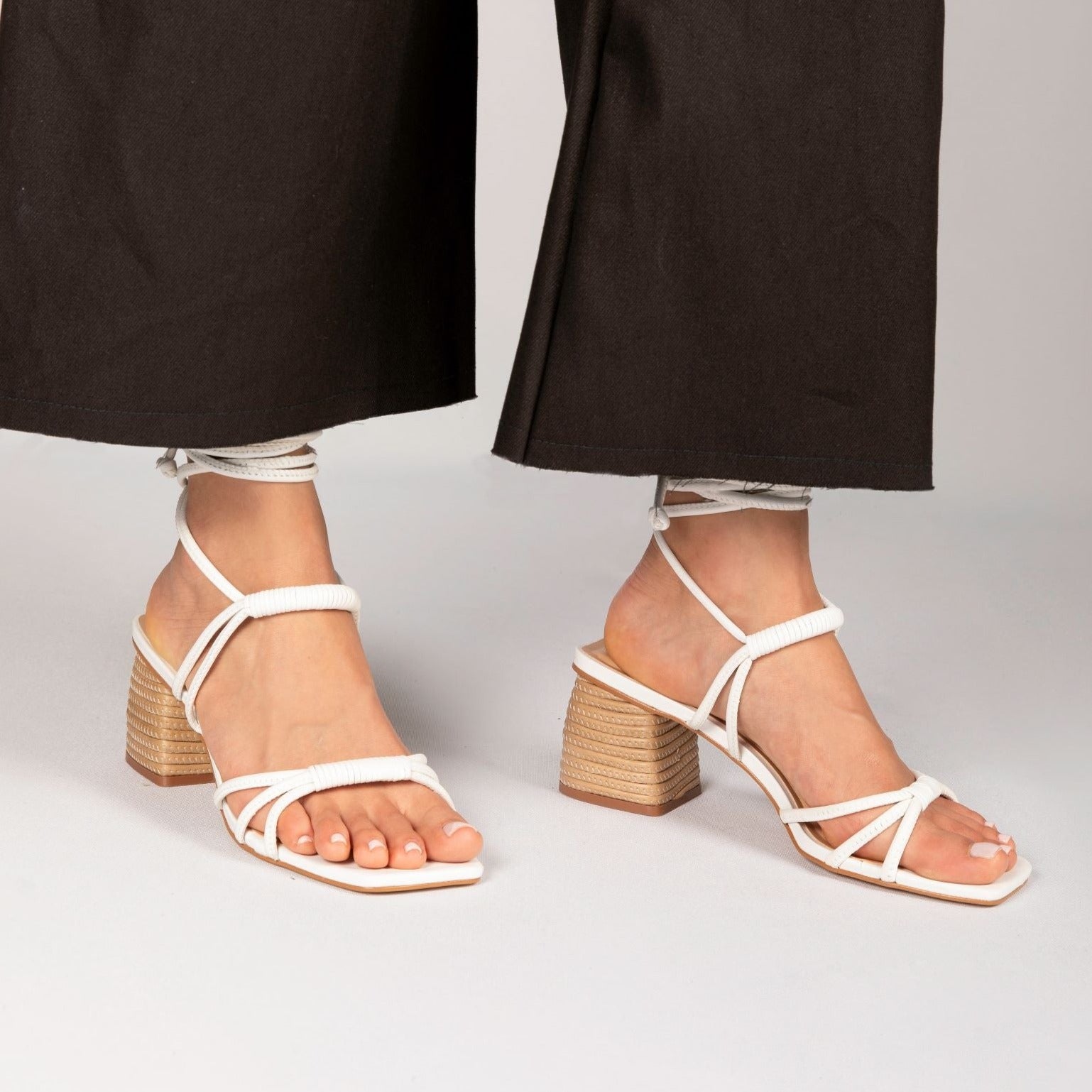 Samay Sandals - White Heels TARBAY   