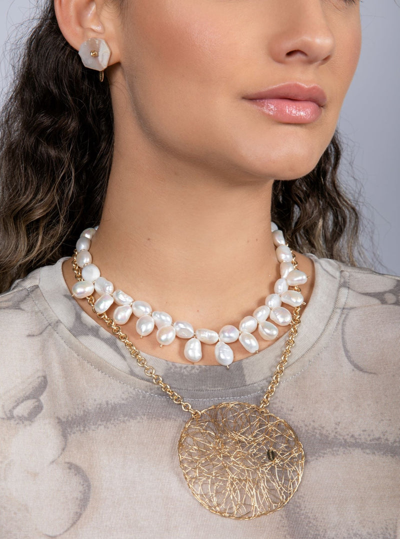 Cubagua Necklace #5 (44cm) - White Pearl Necklaces TARBAY   
