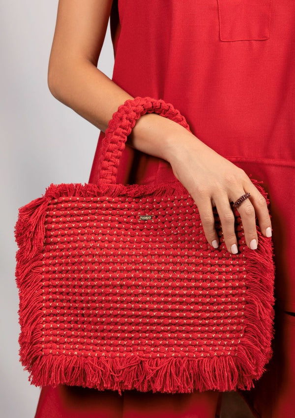 Gossypium Crossbody Bag - Red Shoulder & Crossbody Bags TARBAY   