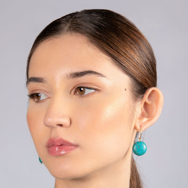 Gema Earrings #1 (20mm) - Turquoise Earrings TARBAY   