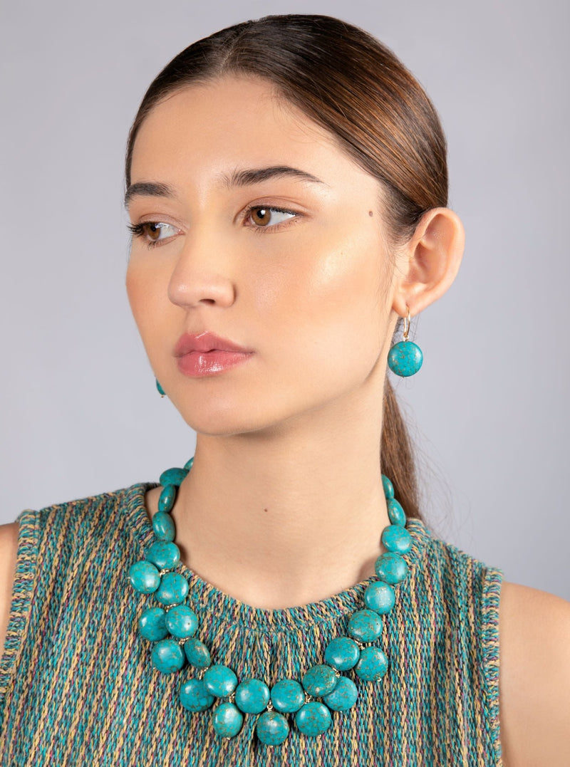 Mauritia Necklace #1 - Turquoise Necklaces TARBAY   