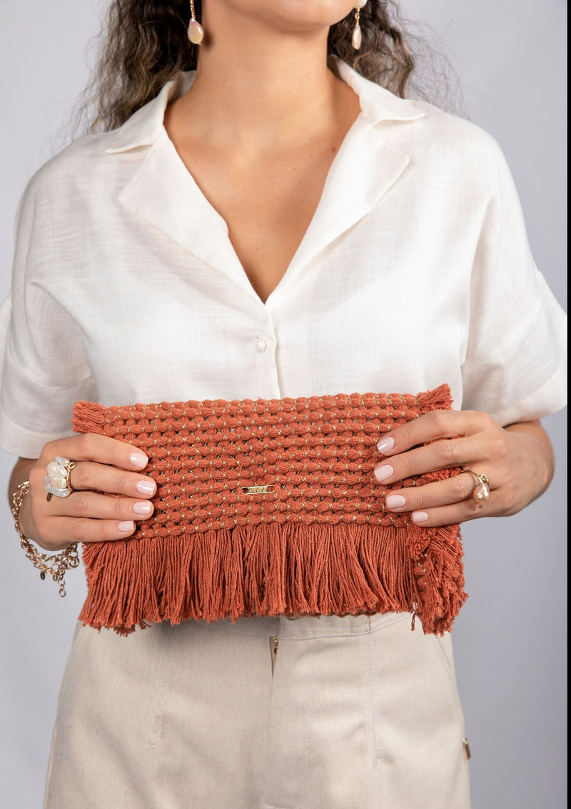 Gossypium Clutch Bag - Caramel Clutches TARBAY   